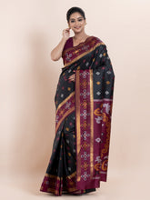 KAVVYA  BLACK COLOUR IKAT WEAVING SAREE